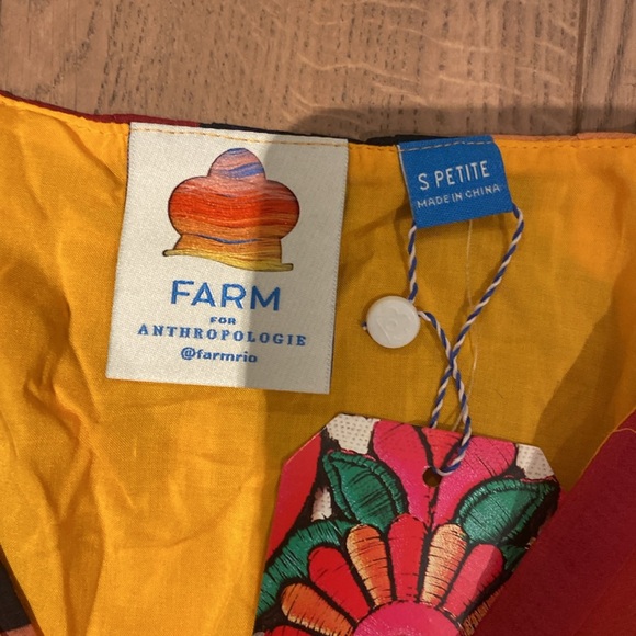 nwt farm rio anthropologie short-sleeve wrap front maxi dress - size S Petite - Picture 3 of 8